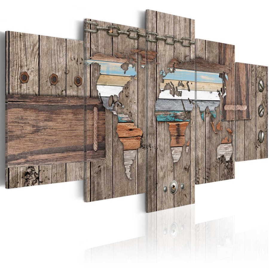 ARTGEIST verdenskort, 5-delt - Sea Travels - Flere st�rrelser