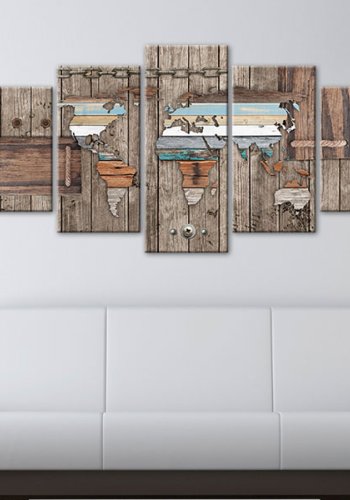 ARTGEIST verdenskort, 5-delt - Sea Travels - Flere st�rrelser