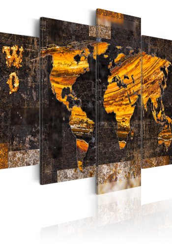 ARTGEIST verdenskort, 5-delt - Golden Paths - Flere st�rrelser