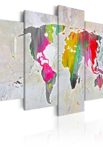 ARTGEIST verdenskort, 5-delt - Illustration of the World - Flere st�rrelser