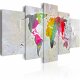 ARTGEIST verdenskort, 5-delt - Illustration of the World - Flere st�rrelser
