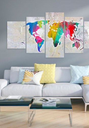 ARTGEIST verdenskort, 5-delt - Energy of World - Flere st�rrelser