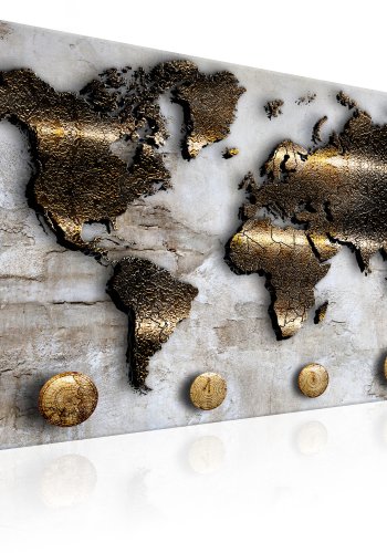 ARTGEIST Golden Journey - Verdenskort med gylden messing finish - Flere st�rrelser