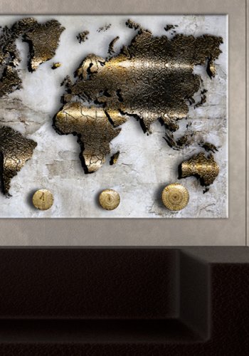 ARTGEIST Golden Journey - Verdenskort med gylden messing finish - Flere st�rrelser