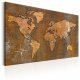ARTGEIST Rusty World - Verdenskort i rustet st�l trykt p� l�rred - Flere st�rrelser