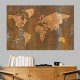 ARTGEIST Rusty World - Verdenskort i rustet st�l trykt p� l�rred - Flere st�rrelser