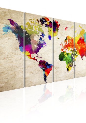 ARTGEIST verdenskort, 5-delt - World Map: Painted World - Flere st�rrelser