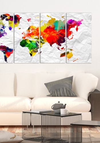 ARTGEIST verdenskort, 5-delt - World on Paper - Flere st�rrelser