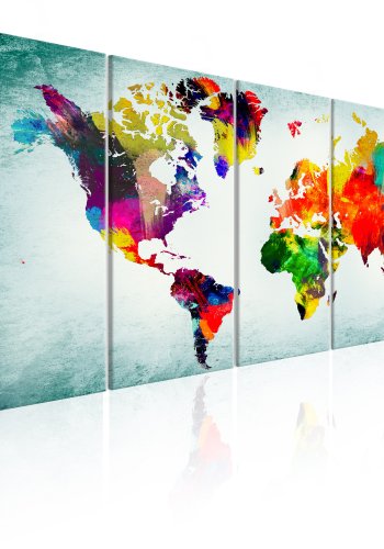 ARTGEIST verdenskort, 5-delt - World Map: Green Vignette - Flere st�rrelser