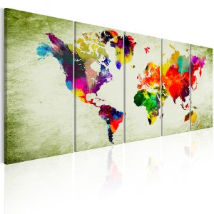 ARTGEIST verdenskort - Colourful Continents - Flere st�rrelser