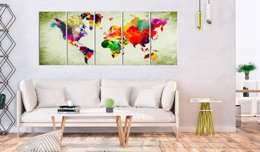 ARTGEIST verdenskort - Colourful Continents - Flere st�rrelser