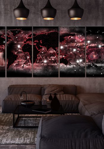 ARTGEIST verdenskort - Red Light - Flere st�rrelser