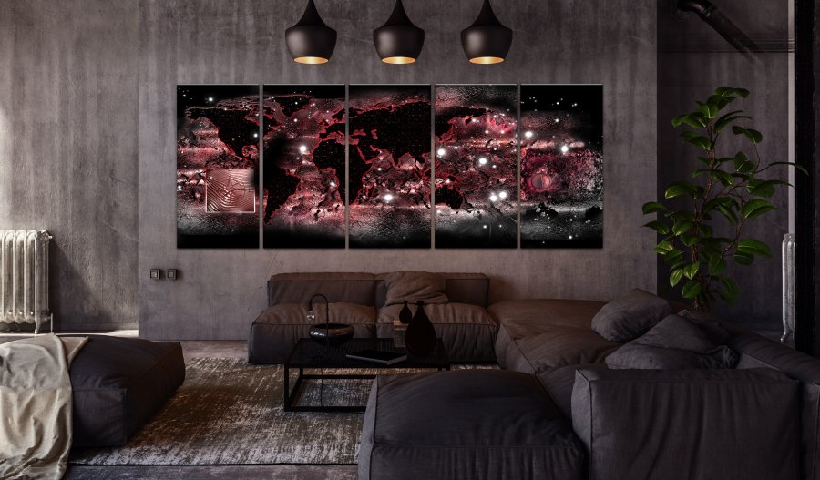 ARTGEIST verdenskort - Red Light - Flere st�rrelser
