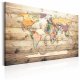 ARTGEIST World Map: Colourful Continents - Klassisk verdenskort trykt p� l�rred - Flere st�rrelser