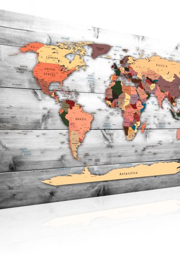 ATRGEIST World Map: New Directions - Klassisk verdenskort trykt p� l�rred - Flere st�rrelser