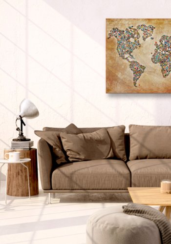 ARTGEIST Postkarten aus aller Welt  Weltkarte aus auf Kork gedruckten Postkarten  Mehrere Gren