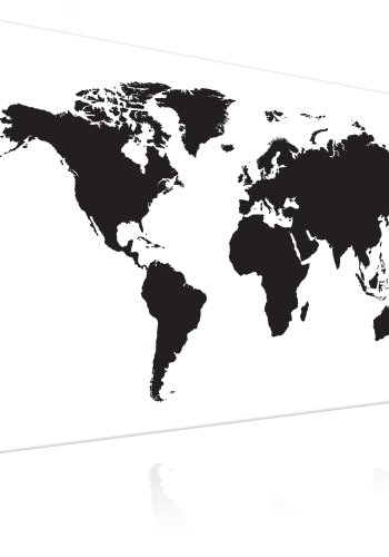 ARTGEIST Black & White Elegance - Minimalistisk verdenskort trykt p� l�rred - Flere st�rrelser 