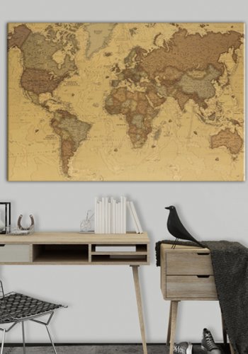 ARTGEIST Ancient World Map - Gammelt verdenskort multifarvet print - Flere st�rrelser