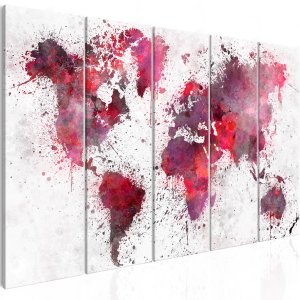 ARTGEIST verdenskort, 5-delt - Bloody Map Narrow - Flere st�rrelser