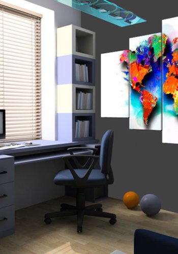 ARTGEIST verdenskort, 5-delt - Picturesque World - Flere st�rrelser