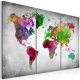 ARTGEIST Diversity of World - Verdenskort i mange nuancer trykt p� l�rred, 3-delt - Flere St�rrelser
