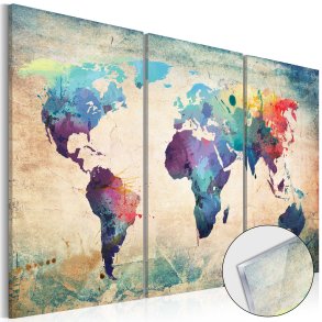 ARTGEIST Rainbow Map billede - multifarvet print på akrylglas (120x80)