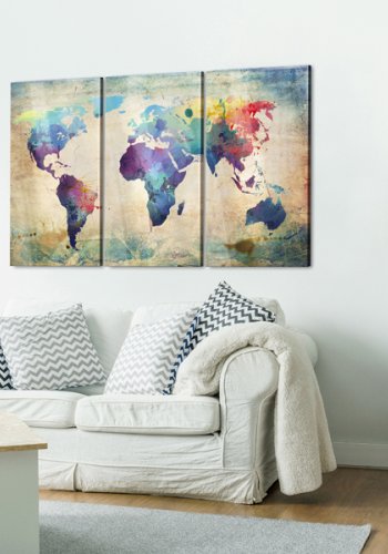 ARTGEIST Rainbow Map Bild - Mehrfarbiger Druck auf Acrylglas (120x80)