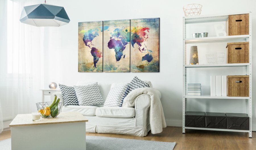 ARTGEIST Rainbow Map Bild - Mehrfarbiger Druck auf Acrylglas (120x80)