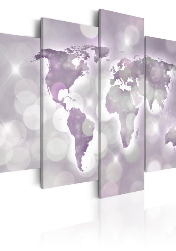 ARTGEIST verdenskort, 5-delt - Amethyst World - Flere st�rrelser