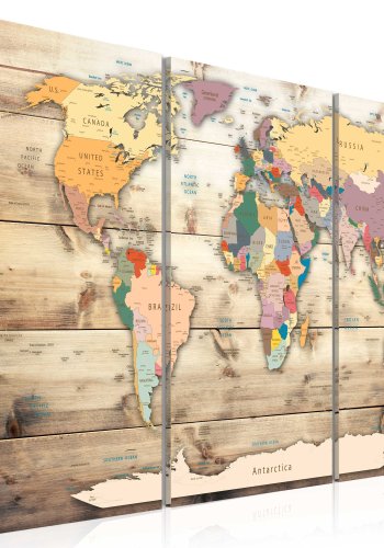ARTGEIST Map of Dreams - Klassisk verdenskort trykt p� l�rred, 3-delt - Flere st�rrelser