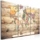 ARTGEIST Map of Dreams - Klassisk verdenskort trykt p� l�rred, 3-delt - Flere st�rrelser