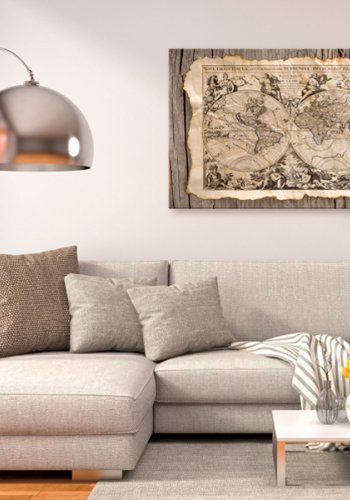 ARTGEIST Map of the Past - Historisk verdenskort m. latinsk tekst trykt p� l�rred - Flere st�rrelser