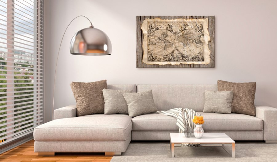 ARTGEIST Map of the Past - Historisk verdenskort m. latinsk tekst trykt p� l�rred - Flere st�rrelser