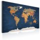 ARTGEIST World Map: Ink Oceans - Klassisk verdenskort trykt p� l�rred - Flere st�rrelser