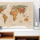 ARTGEIST World Map: Beige Chic - Klassisk verdenskort trykt p� l�rred - Flere st�rrelser