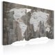 ARTGEIST World Map: Wooden World - Verdenskort med tr�-baggrund trykt p� l�rred - Flere st�rrelser