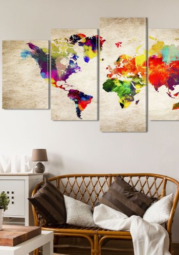 ARTGEIST billede af verdenskort - Verdenskort: Abstract Fantasy - Flere strrelser