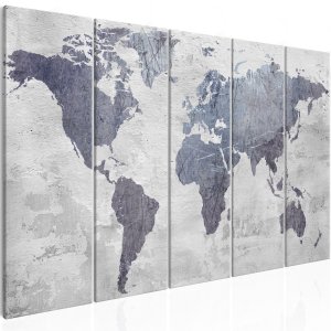 ARTGEIST verdenskort, 5-delt - Concrete World Map Narrow - Flere st�rrelser