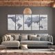 ARTGEIST verdenskort, 5-delt - Concrete World Map Narrow - Flere st�rrelser