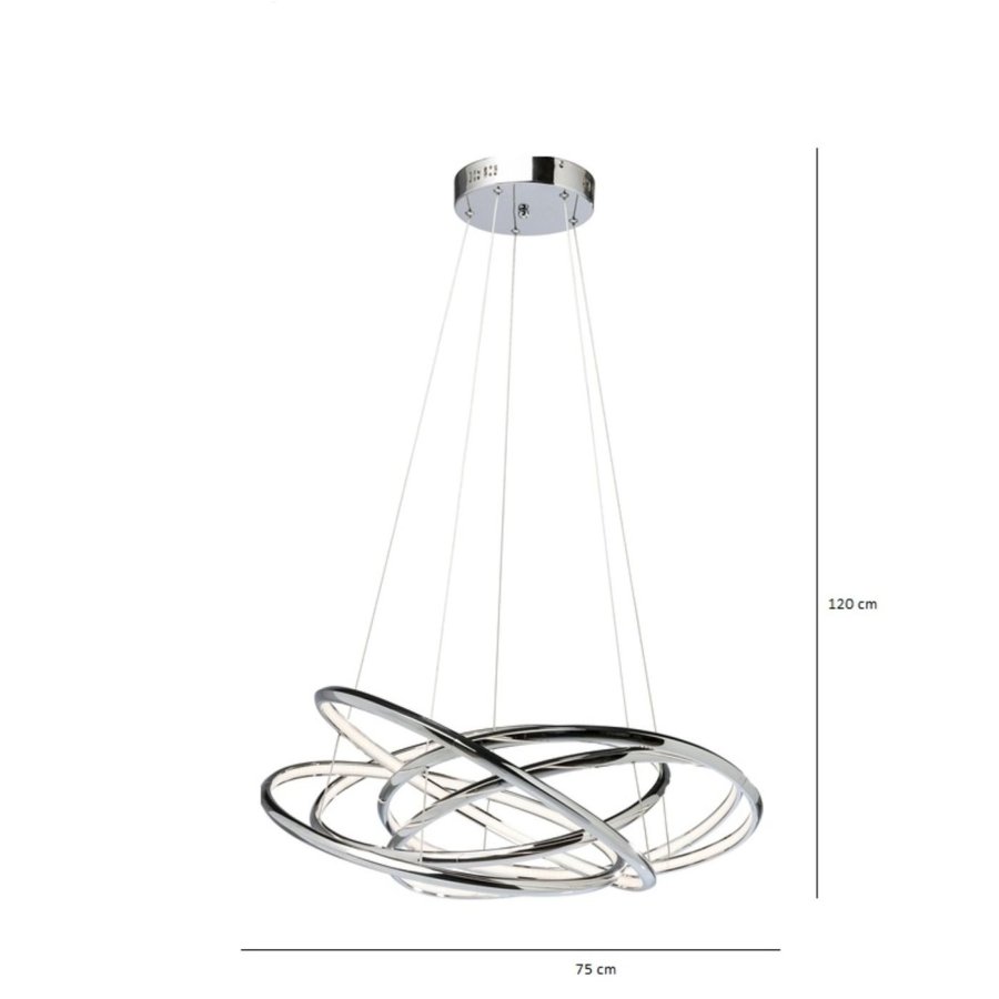 KARE DESIGN Saturn LED Krom Stor taklampe - slv aluminium