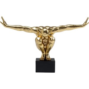 KARE DESIGN Athlete XL Gold figur - guld/sort polyresin/marmor