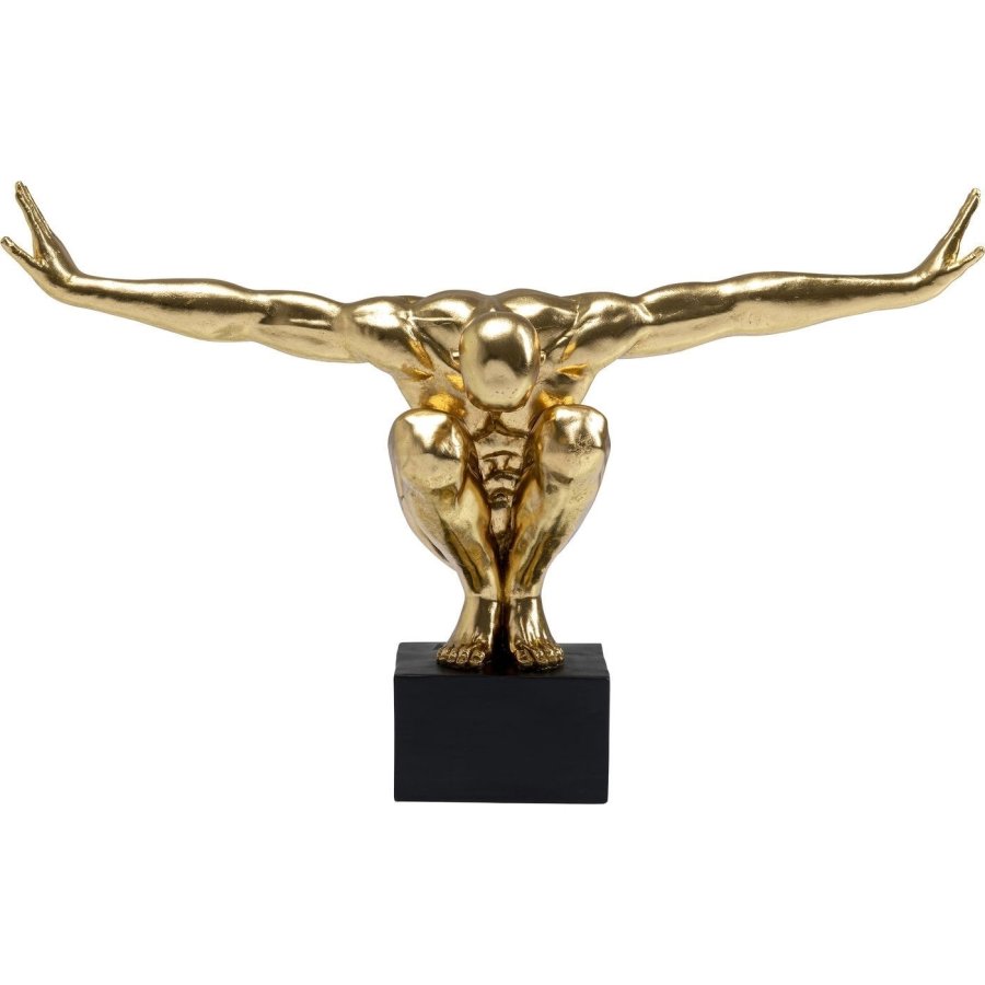 KARE DESIGN Athlete XL Gold Figur - Gold/Schwarz Polyresin/Marmor