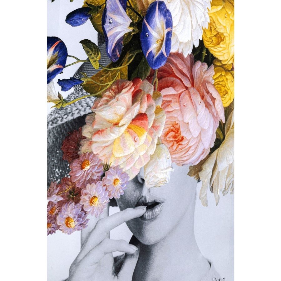 KARE DESIGN Flower Lady billede - multifarvet/klar kunstpapir/glas og polyresin, rektangulr 152x117