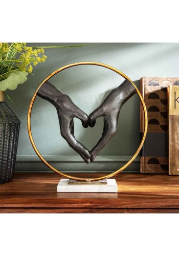 KARE DESIGN Object Elements Heart Hand figur - polyresin og marmor (H:33,5cm)