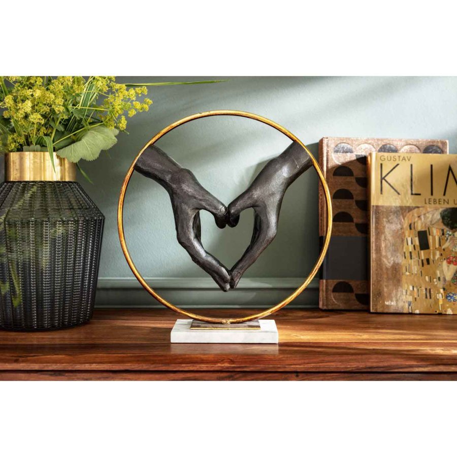 KARE DESIGN Object Elements Heart Hand figur - polyresin og marmor (H:33,5cm)