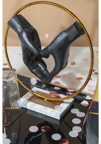 KARE DESIGN Object Elements Heart Hand figur - polyresin og marmor (H:33,5cm)