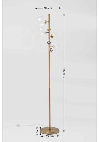 KARE DESIGN Bello Sette golvlampa - klar glas och m�ssings st�l