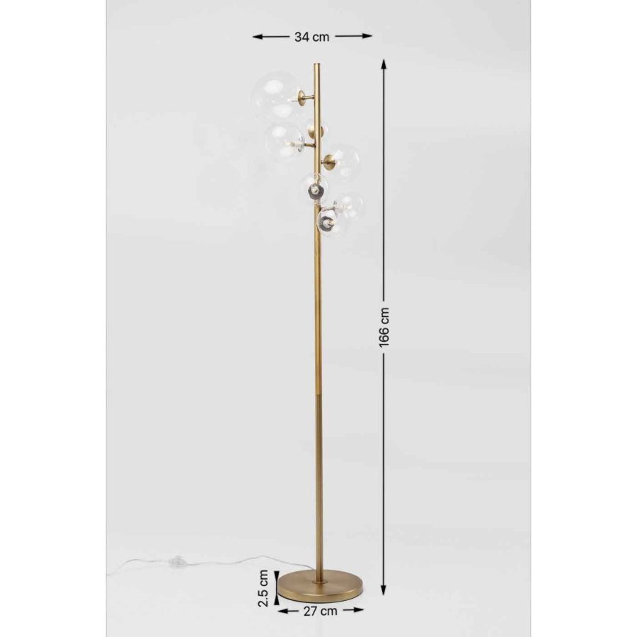 KARE DESIGN Bello Sette golvlampa - klar glas och m�ssings st�l