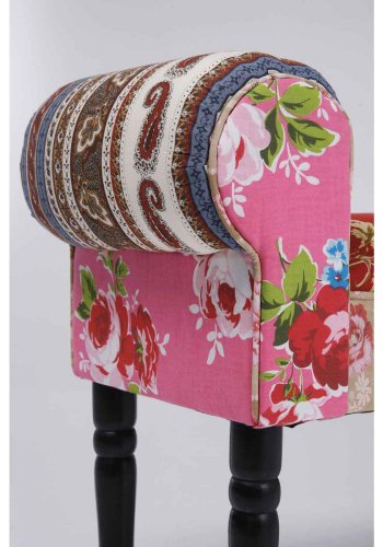 KARE DESIGN Wing Patchwork Rd benk, rektangulr - flerfarget bomull og bjrketre (100x30)