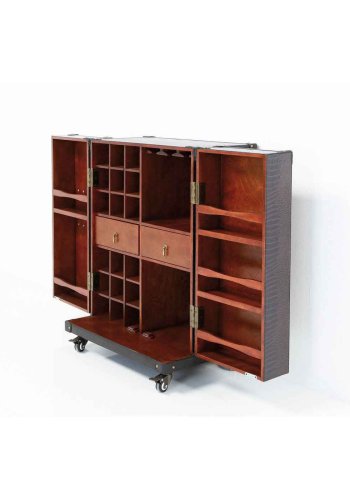 KARE DESIGN Colonial barskab - brunt stof, m. skuffer 